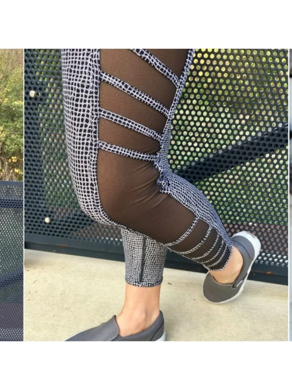 Lululemon Wild And Free Tight Fall Net White Black / Black